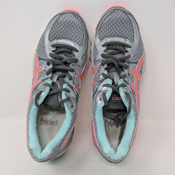 Women's athletic sneakers, size 8 from Asics. Silver, coral and teal - Picture 2 of 9